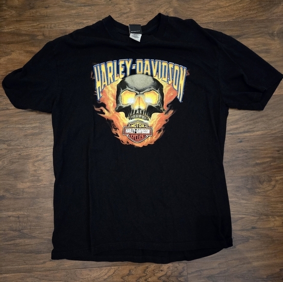 Harley-Davidson Other - Harley Davidson Fire Skull Mens Size XL T-Shirt Orlando Florida Biker Skater Mot